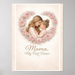 Poster Mama — Meu Primeiro Lar | Floral Mãe e Filha
