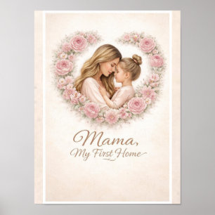 Poster Mama — Meu Primeiro Lar Floral Mãe e Filha