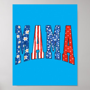 Poster Mama Mini Fofo 4 De Julho Mãe Crianças Americano