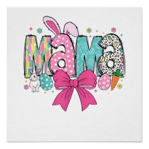Pôster Mama Mini Páscoa Correspondente ao Coelho Mama Pás