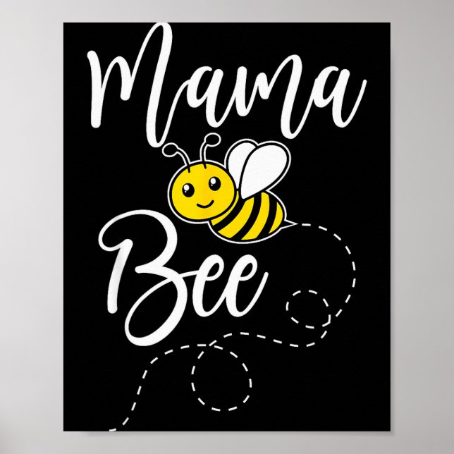 Poster Mama Of The Bee Day Girl Hive Family Matching Birt (Frente)