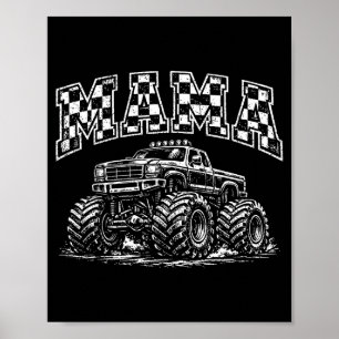 Poster Mama retro monstro caminhão família equipe anivers