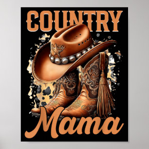 Poster Mama retrô vaqueiras western dia das mães família