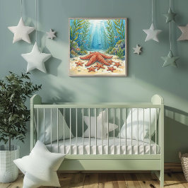 Poster Mama Starfish and Babies Nursery