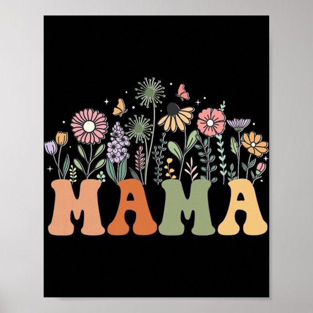 Poster Mama Wildflower Floral Birthday Baby Shower New Ma (Frente)