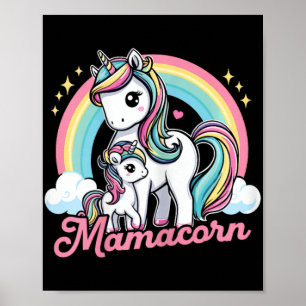 Poster Mamacorn - Engraçada Figurinha de Unicórnio, Mamãe