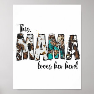 Poster Mamãe Ama Seu Couve-Leopardo Para Mulher Mama