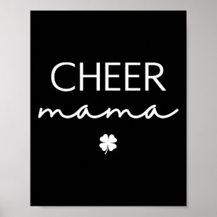 Poster Mamãe Aplaude Mãe de Cheerleading Verde Dia de São