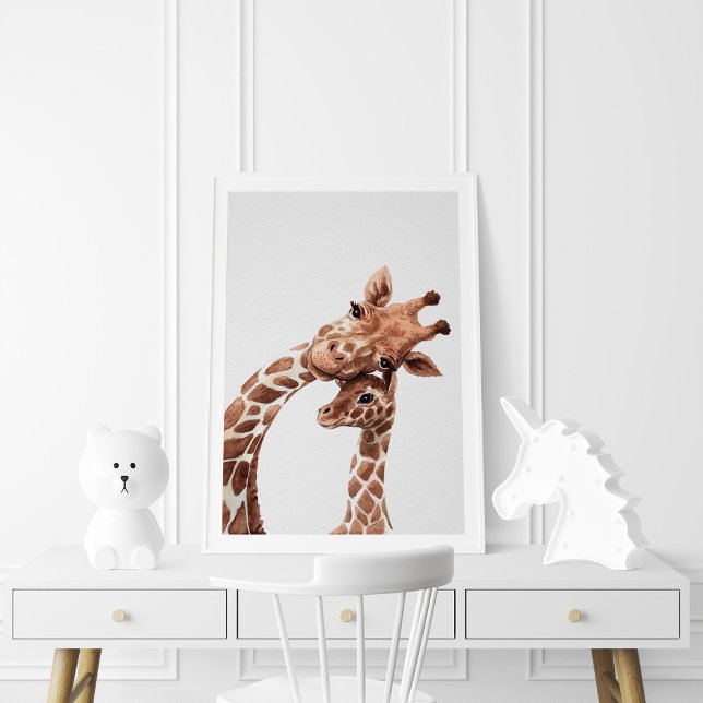 Poster Mamãe & Bebe Girafa, Aquarela (Criador carregado)