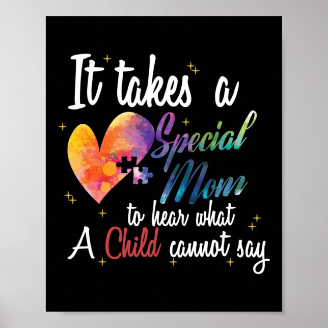 Poster Mamãe Child Love Quebra-cabeça Inspirational Autis (Frente)