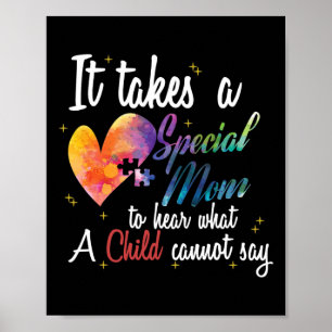 Poster Mamãe Child Love Quebra-cabeça Inspirational Autis