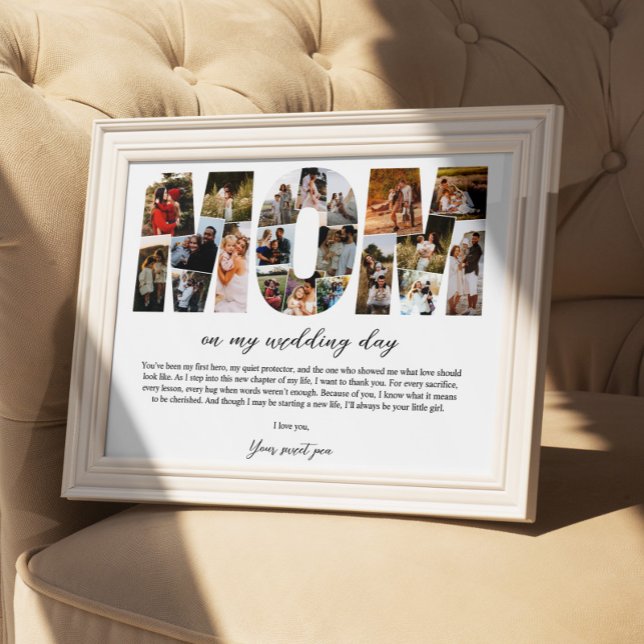 Poster Mamãe Collage no meu dia de casamento Mãe Presente (Criador carregado)