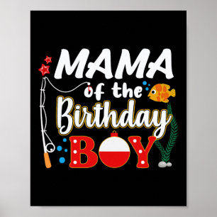 Poster Mamãe Da Família De Pescaria Birthday Corresponden