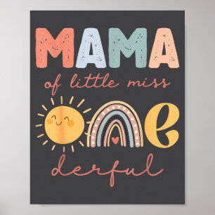 Poster Mamãe da Pequena Senhorita Onederful Primeiro Aniv