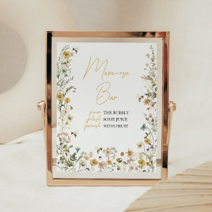 Poster Mamãe de Bebê Chá de fraldas de flor selvagem Mãe