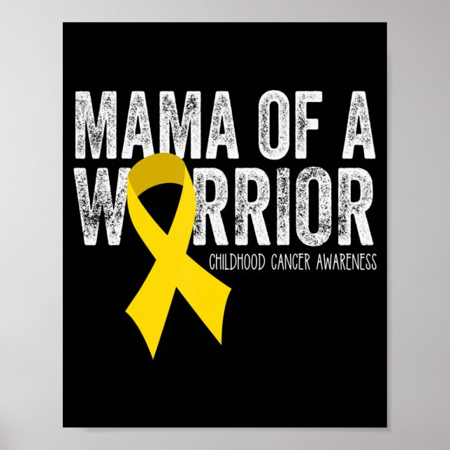 Poster Mamãe de um Oncolog de Fita Cancer de Guerreiro (Frente)
