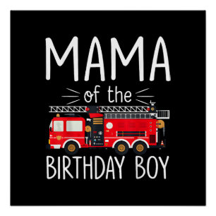 Pôster Mamãe do Aniversário do Bombeiro Fa