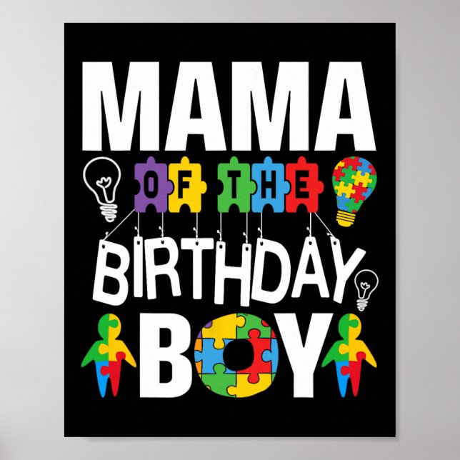 Poster Mamãe Do Autismo Aniversário (Frente)