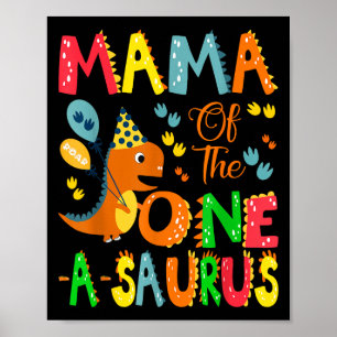 Poster Mamãe Do Dinossauro primeiro aniversario Um-Surus