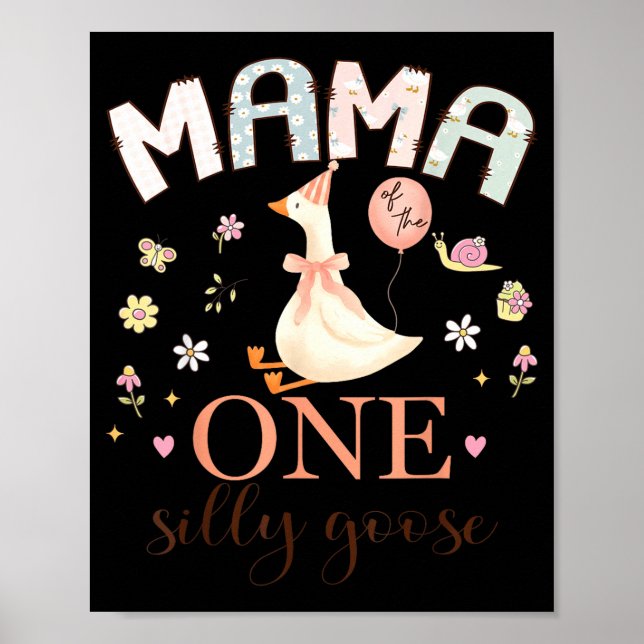Poster Mamãe do ganso bobo de 1º aniversário (Frente)