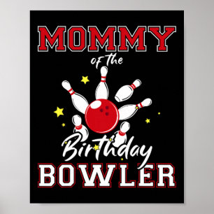 Poster Mamãe Do Partido Da Boliche De Boate De Aniversári