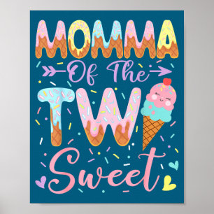 Poster Mamãe Dos Dois Doces Sorvete Da Menina De 2 Anos D