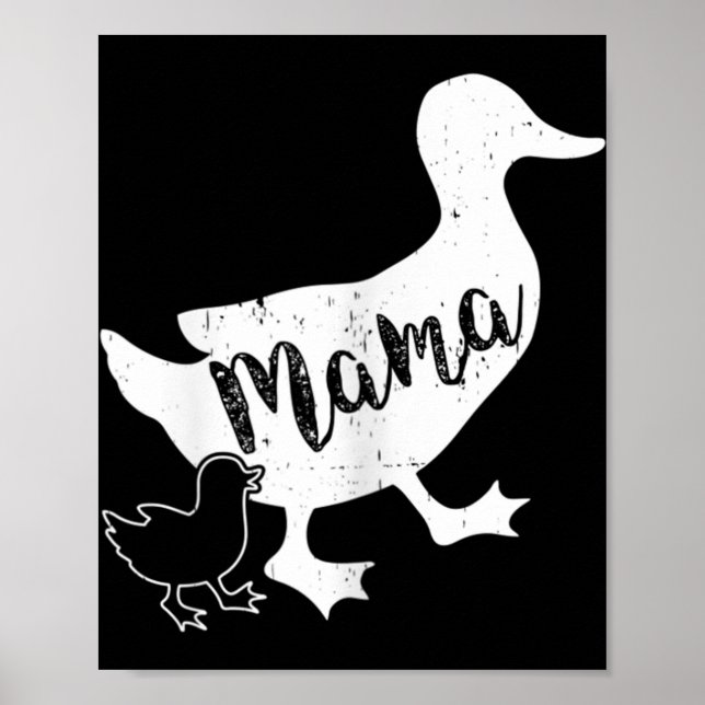 Poster Mamãe Duck e um Bebê Ducking, mãe divertida (Frente)