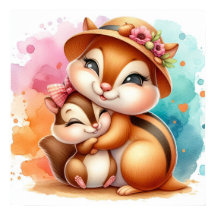 Mamãe e Baby Chipmunk