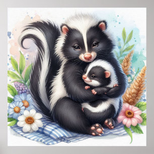 Poster Mamãe e Bebê Gambá