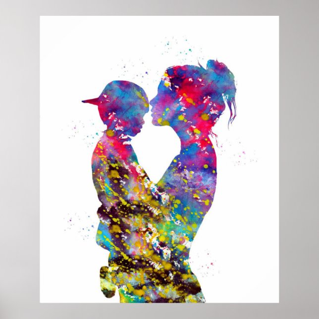 Poster Mamãe E Filho Colorfull Gifs (Frente)