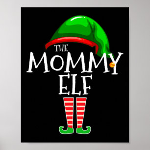 Poster Mamãe Elf Family Matching Group Natal Mãe
