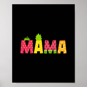 Poster Mamãe Engraçada Amante de Frutas de Verão Nana Fru