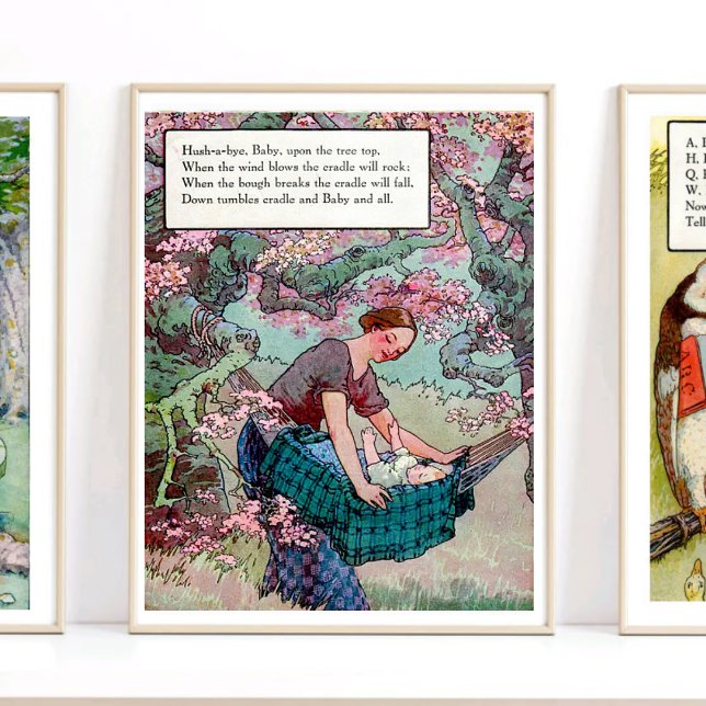 Poster Mamãe Goose Nursery Rhyme Enche Um Bebê Nursery (Criador carregado)