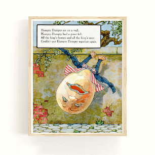 Poster Mamãe Goose Nursery Rhyme Humpty Dumpty Nursery