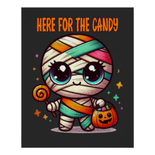 Pôster Mamãe Halloween Está Aqui Para O Docinho