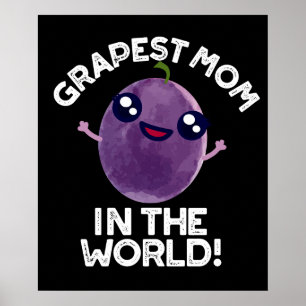 Poster Mamãe Mágica No Mundo Engraçado Fruta Pun Dark BG