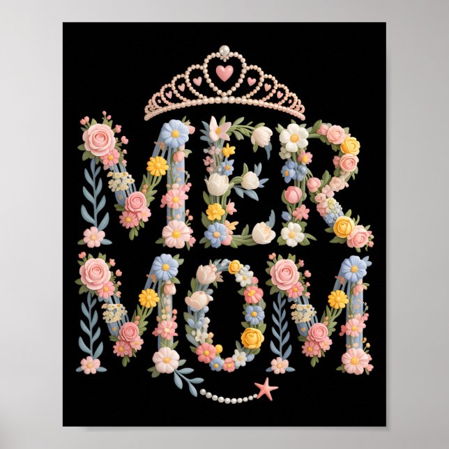 Poster Mamãe mermaid fofa mamãe fora do dever de férias d (Frente)