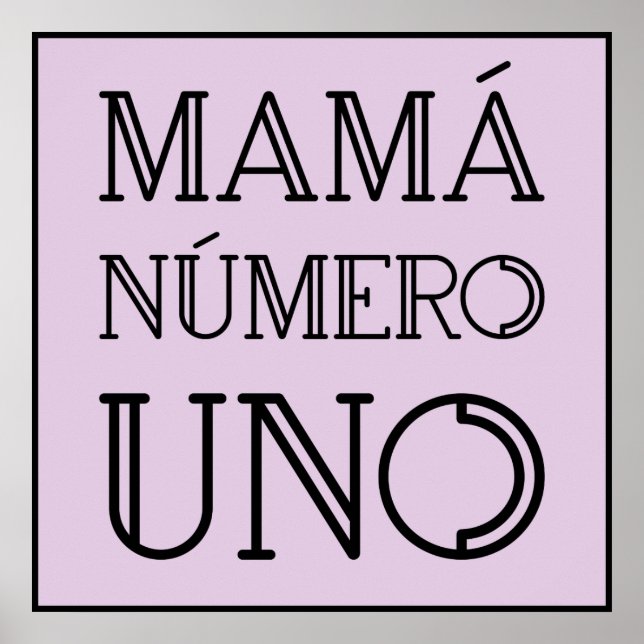 Poster Mamãe Número Um Tipografia Moderna em Lavanda (Frente)