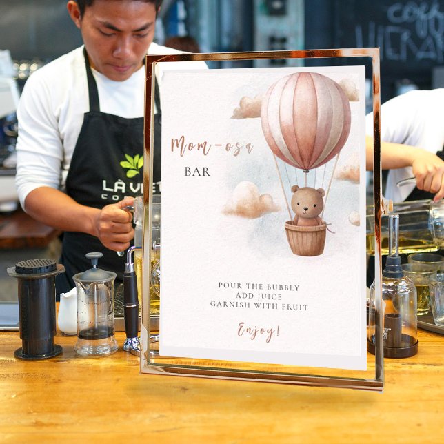 Poster Mamãe-osa Urso no Chá de fraldas Balão (Criador carregado)