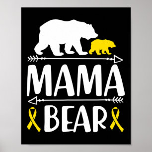 Poster Mamãe Ursa Cancer De Infância Sensibilização Mãe D