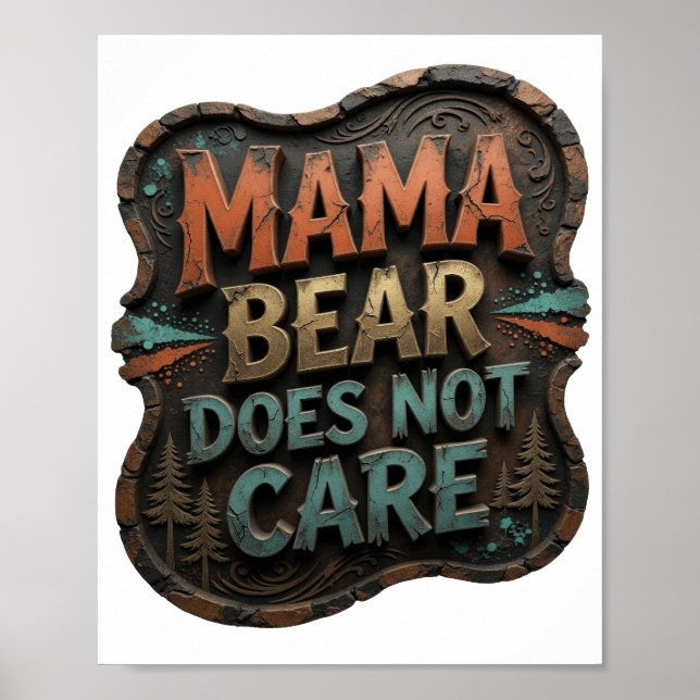 POSTER MAMÃE URSO LARANJA ESPIRITUOSA NÃO SE IMPORTA (Frente)