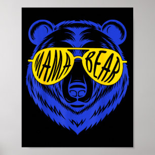 Poster Mamãe urso síndrome de down mãe filho filha amarel