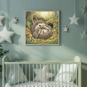 Poster Mamaouriço e seus Filhotes Berçário