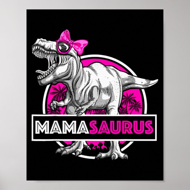 Poster Mamasaurus T-rex Matching Funny Mother Saurus Dino (Frente)
