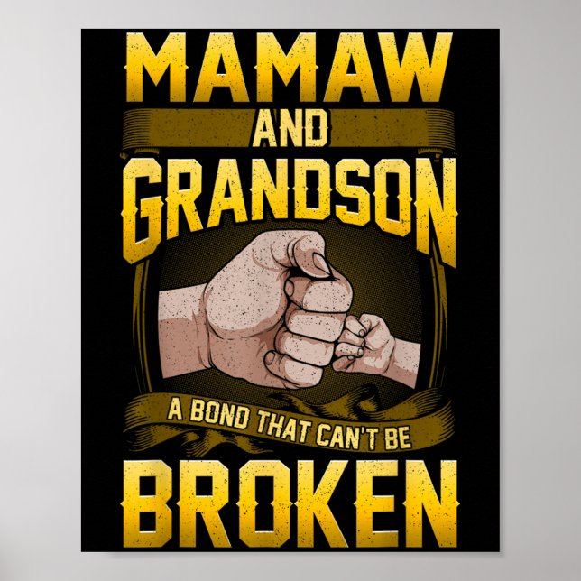 Poster Mamaw And Grandson A Bond That Can't Be Broken Shi (Frente)