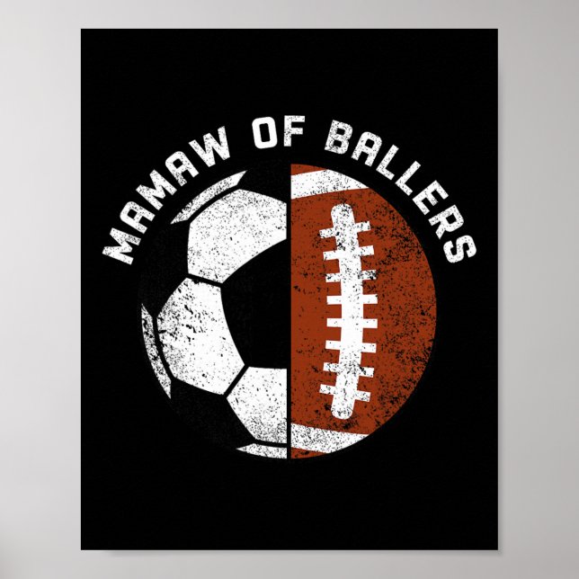 Poster Mamaw Of Llers Funny Soccer Footll Grandma Mamaw  (Frente)