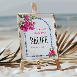 Poster Mamma Mia Floral Bridal Shower Recipe