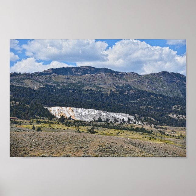 Poster Mammoth Hot Primavera Panorama, Yellowstone, Wyomi (Frente)
