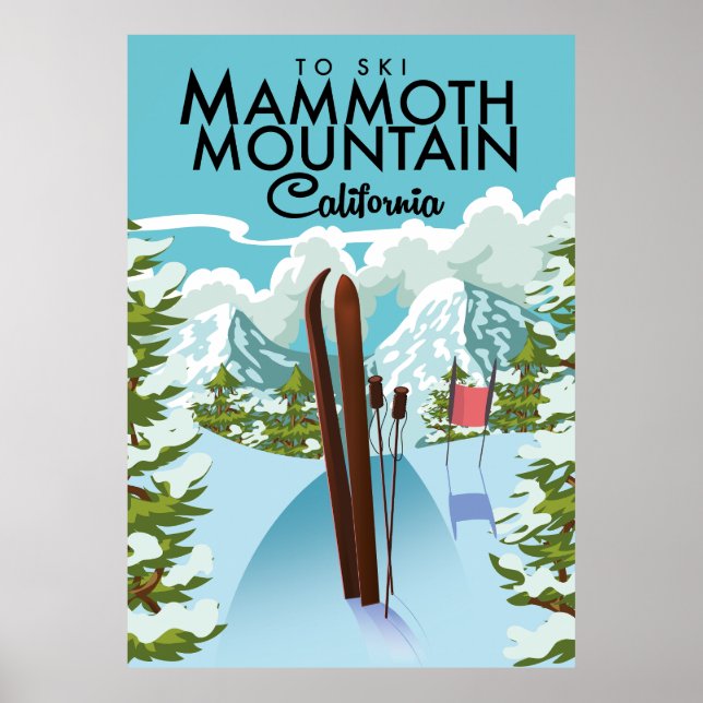Poster Mammoth Mountain California para esquiar (Frente)