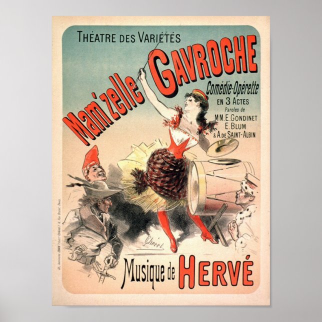 Poster Mamzelle Gavroche Vintage Publicidade Francesa (Frente)